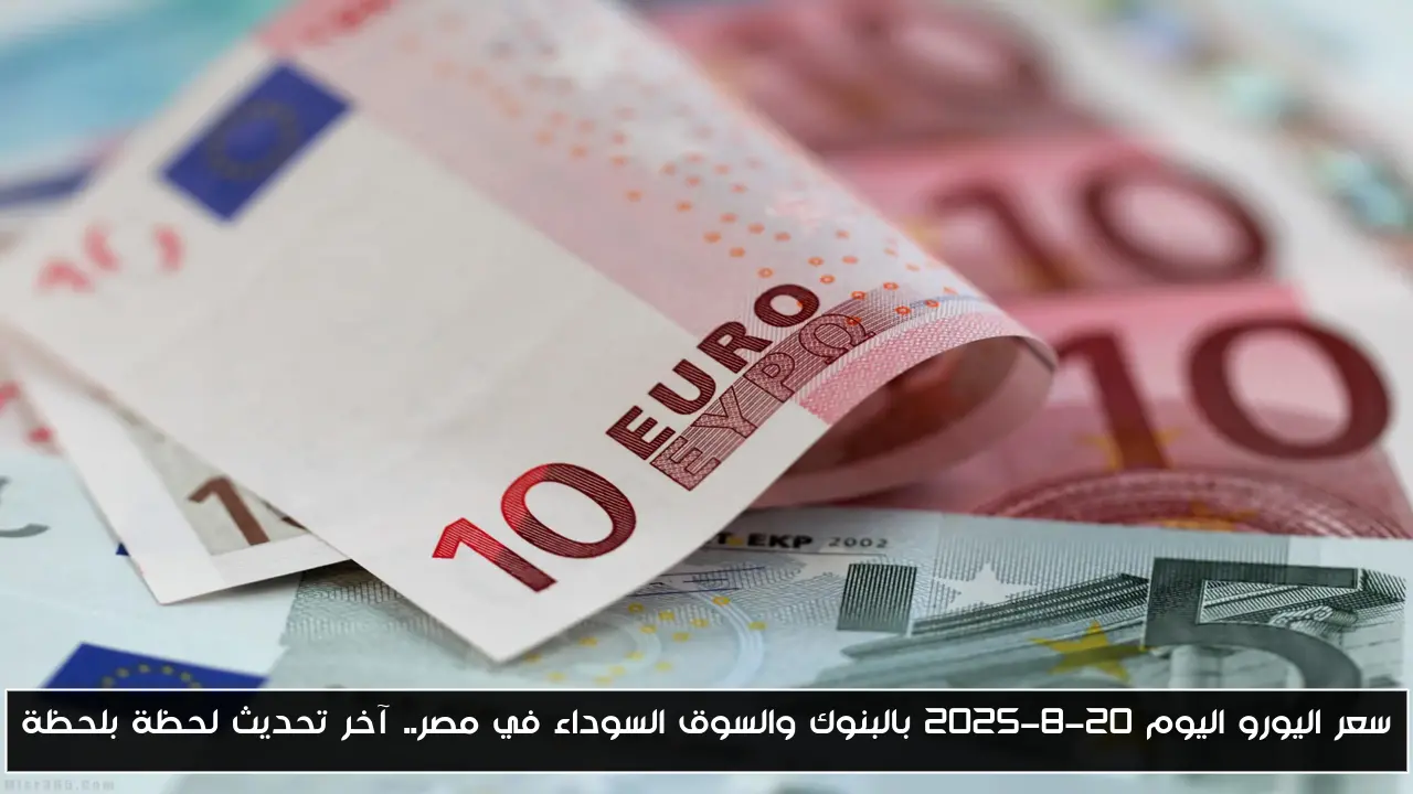 سعر اليورو اليوم 20-8-2025 بالبنوك والسوق السوداء في مصر.. آخر تحديث لحظة بلحظة