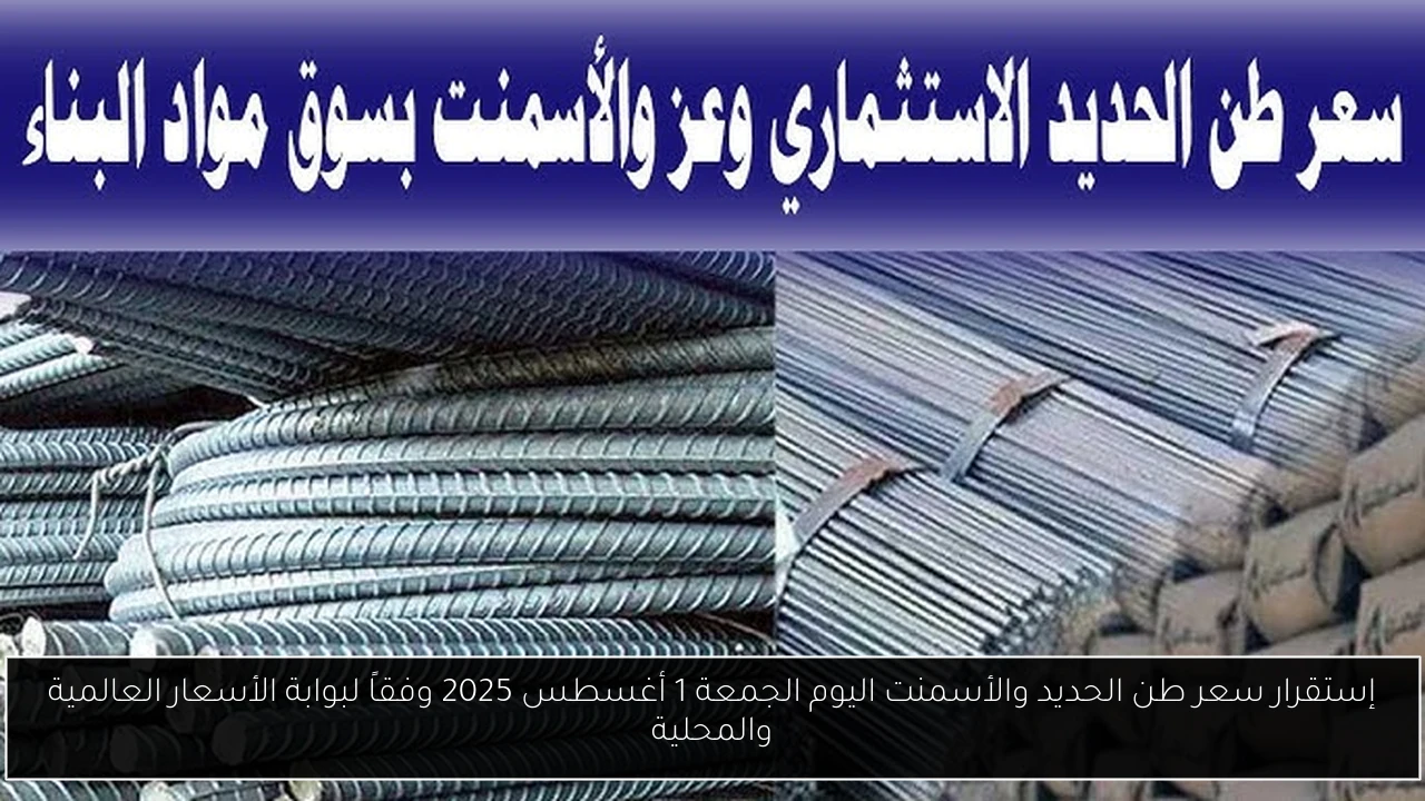 سعر طن الحديد والأسمنت اليوم