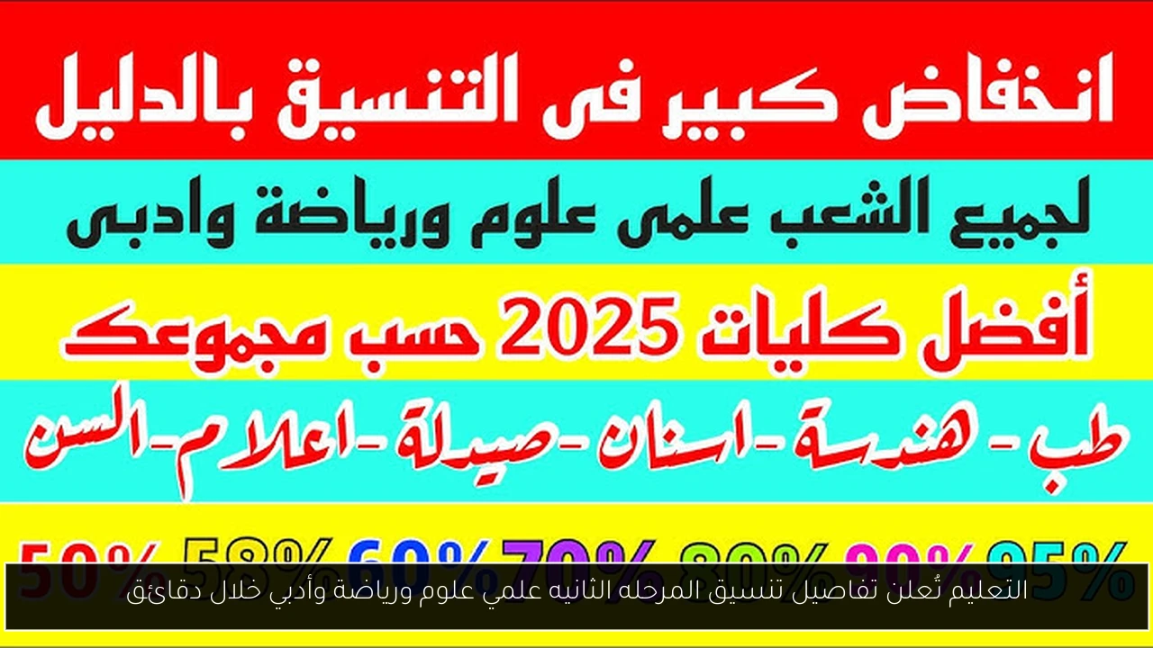 تنسيق المرحله الثانيه علمي علوم