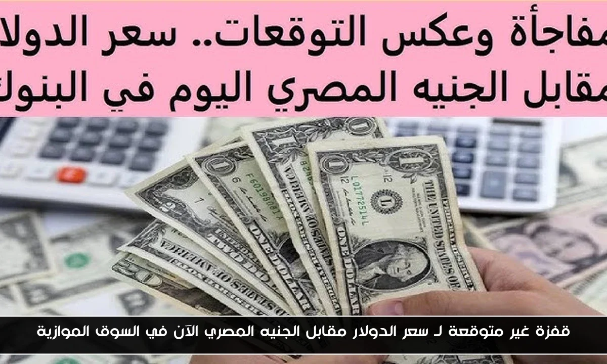 قفزة غير متوقعة لـ سعر الدولار مقابل الجنيه المصري الآن في السوق الموازية