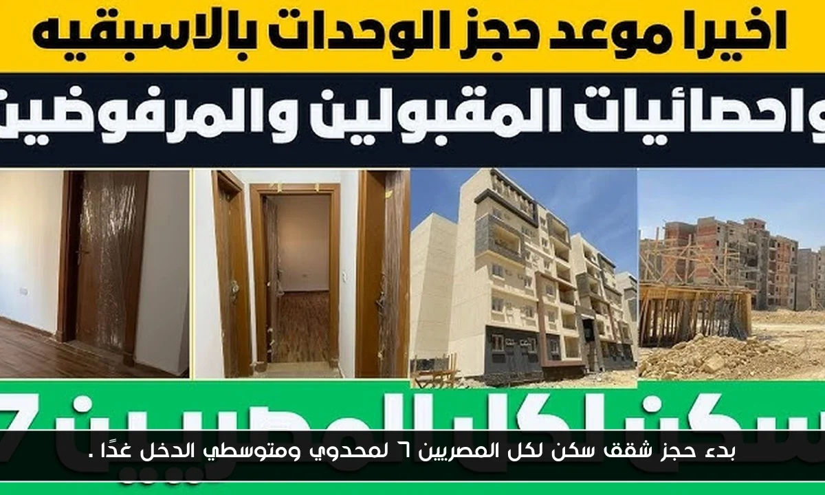 “هاااام” .. بدء حجز شقق سكن لكل المصريين 7 لمحدوي ومتوسطي الدخل غدًا