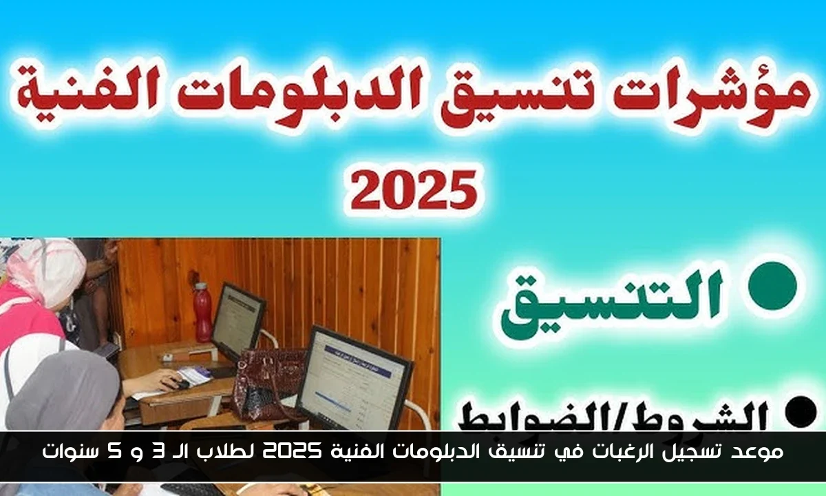 موعد تسجيل الرغبات في تنسيق الدبلومات الفنية 2025 لطلاب الـ 3 و 5 سنوات