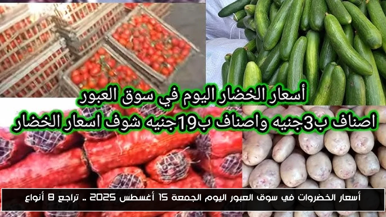 أسعار الخضروات في سوق العبور اليوم الجمعة 15 أغسطس 2025 .. تراجع 8 أنواع