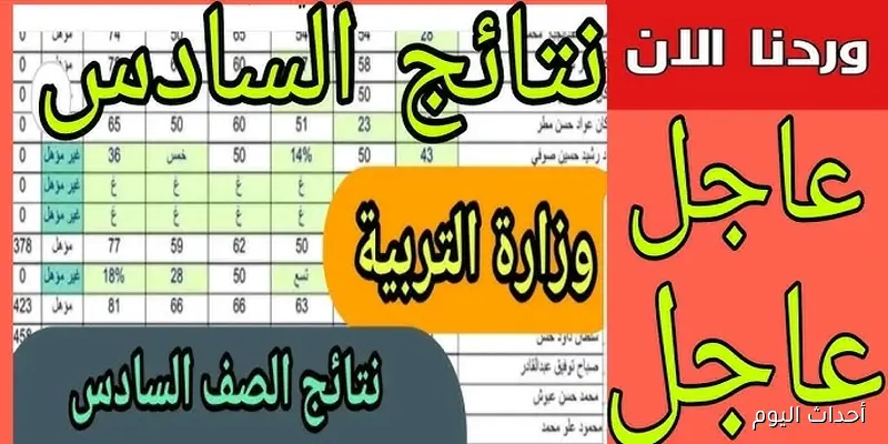 رابط نتائج السادس الابتدائي 2025 عبر موقع نتائجنا الدور الثاني جميع المحافظات