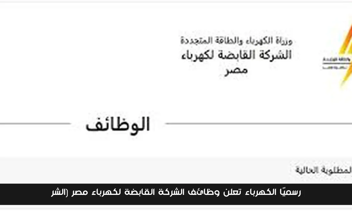 الحق الفرصه واعرف (الشروط والاوراق والتخصصات المطلوبه) لــوظائف الشركة القابضة لكهرباء مصر