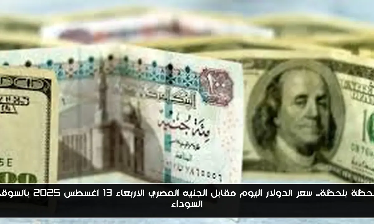 لحظة بلحظة.. سعر الدولار اليوم مقابل الجنيه المصري الاربعاء 13 اغسطس 2025 بالسوق السوداء