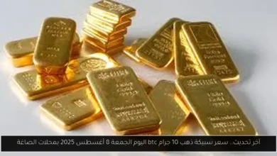 سعر سبيكة ذهب 10 جرام btc اليوم
