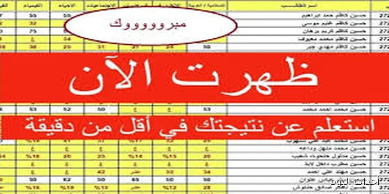 “نتيجتك الآن”.. ملازمنا نتائج السادس الابتدائي 2025 العراق بالرقم الامتحاني والاسم جميع المحافظات