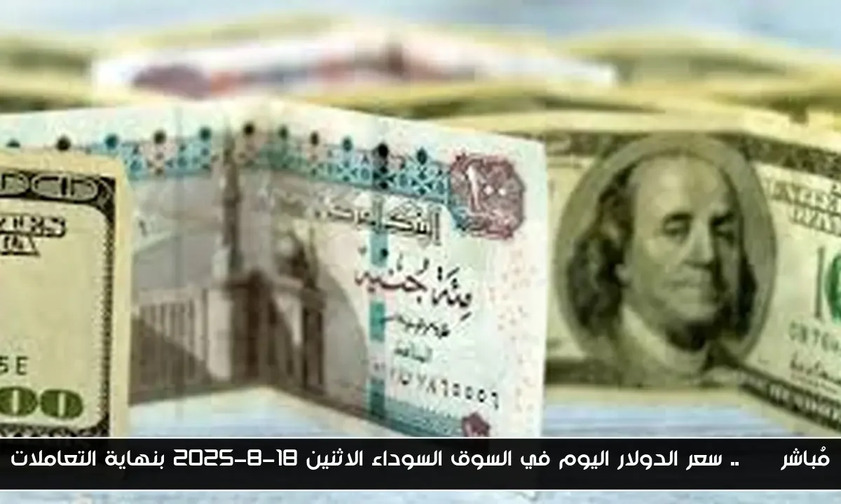 مُباشر NOW.. سعر الدولار اليوم في السوق السوداء الاثنين 18-8-2025 بنهاية التعاملات