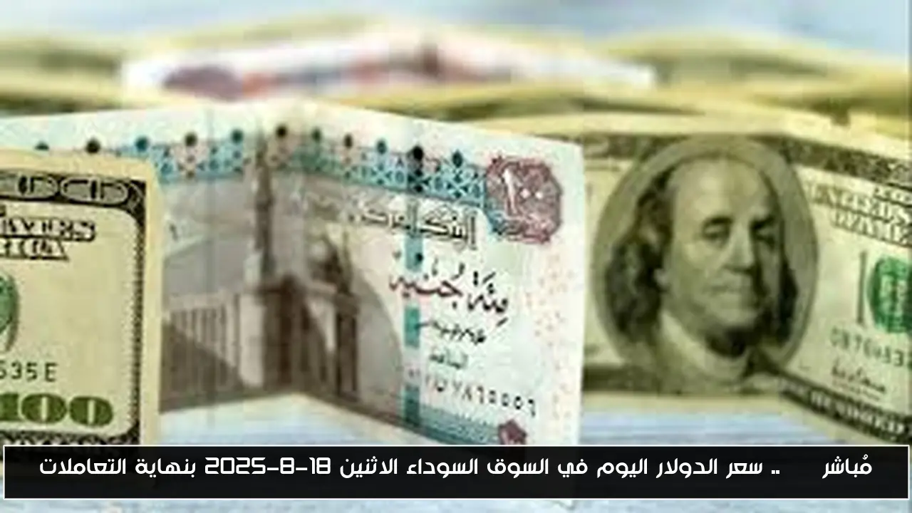 مُباشر NOW.. سعر الدولار اليوم في السوق السوداء الاثنين 18-8-2025 بنهاية التعاملات