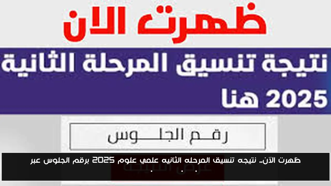 ظهرت الآن.. نتيجه تنسيق المرحله الثانيه علمي علوم 2025 برقم الجلوس عبر tansik.digital.gov.eg