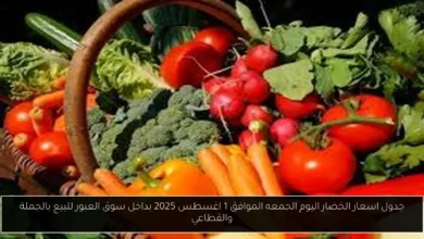 جدول اسعار الخضار اليوم