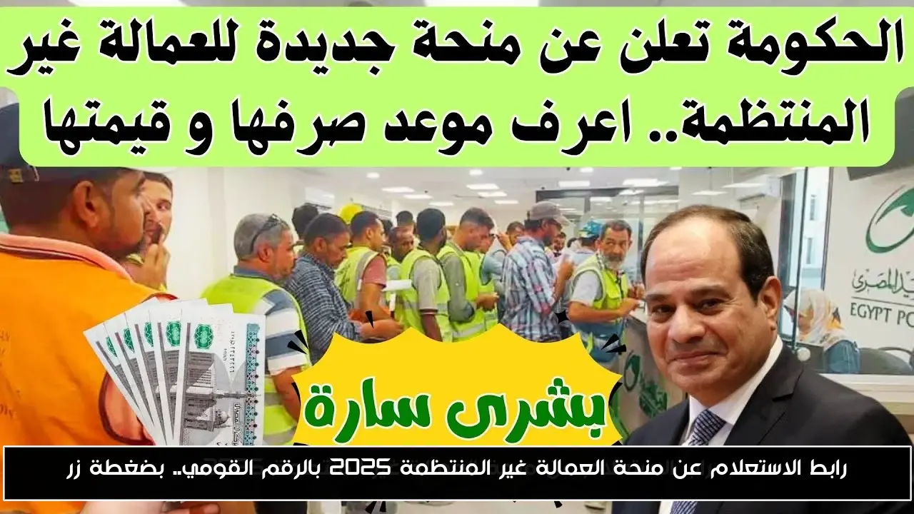 رابط الاستعلام عن منحة العمالة غير المنتظمة 2025 بالرقم القومي.. بضغطة زر