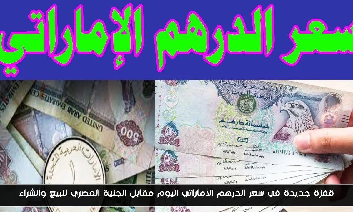 قفزة جديدة في سعر الدرهم الاماراتي اليوم مقابل الجنية المصري للبيع والشراء