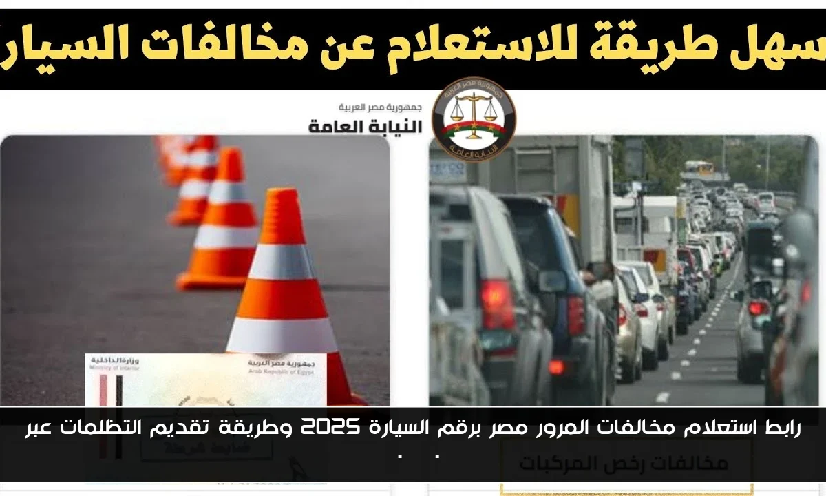 رابط استعلام مخالفات المرور مصر برقم السيارة 2025 وطريقة تقديم التظلمات عبر ppo.gov.eg