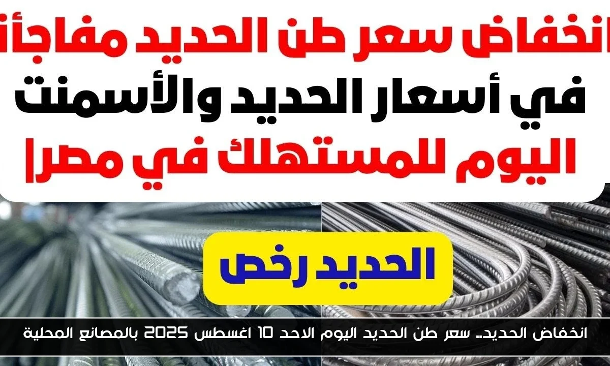 انخفاض الحديد.. سعر طن الحديد اليوم الاحد 10 اغسطس 2025 بالمصانع المحلية