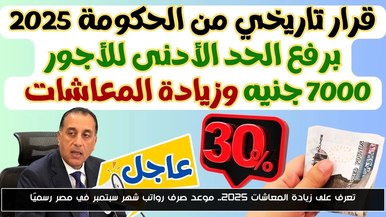 تعرف على زيادة المعاشات 2025.. موعد صرف رواتب شهر سبتمبر في مصر رسميًا