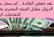 سعر الدولار اليوم مقابل الجنيه المصري