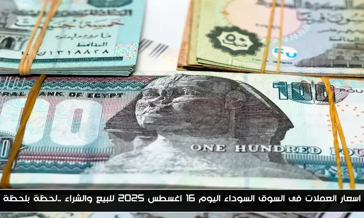 اسعار العملات فى السوق السوداء اليوم 16 اغسطس 2025 للبيع والشراء ..لحظة بلحظة