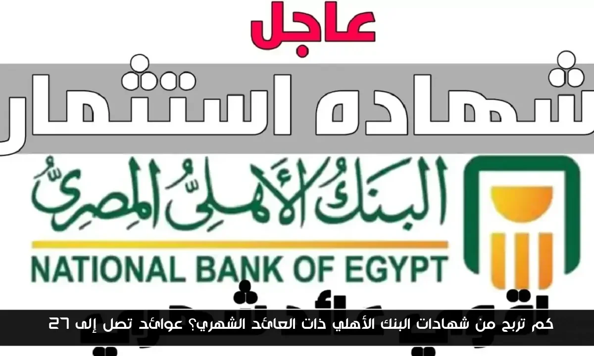 كم تربح من شهادات البنك الأهلي ذات العائد الشهري؟ عوائد تصل إلى 27%