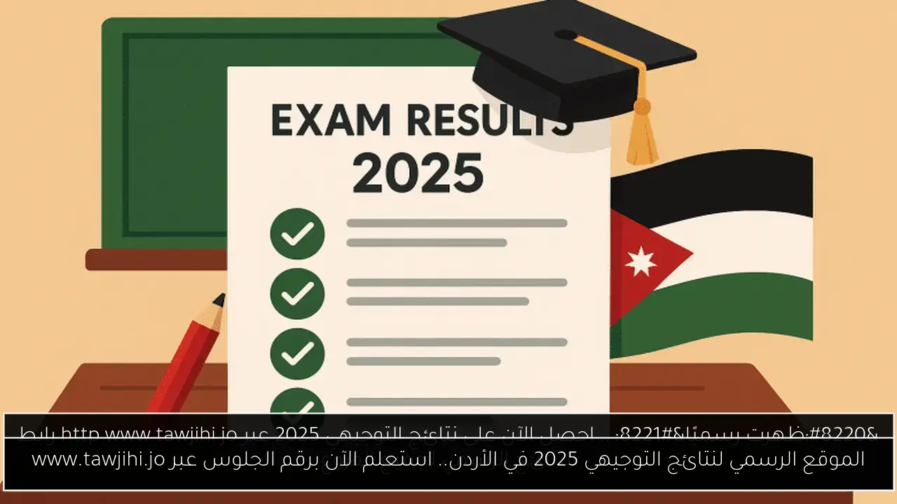 الموقع الرسمي لنتائج التوجيهي 2025 في الأردن.. استعلم الآن برقم الجلوس عبر www.tawjihi.jo