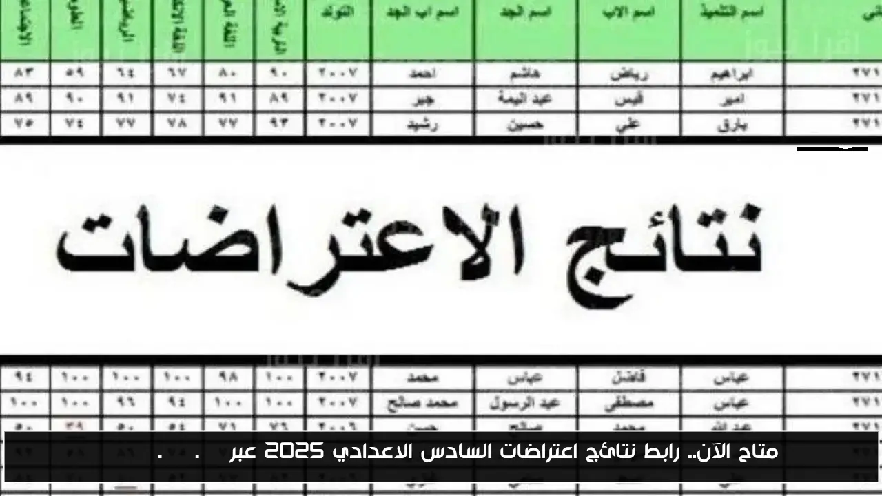 متاح الآن.. رابط نتائج اعتراضات السادس الاعدادي 2025 بالرقم الامتحاني عبر moedu.gov.iq