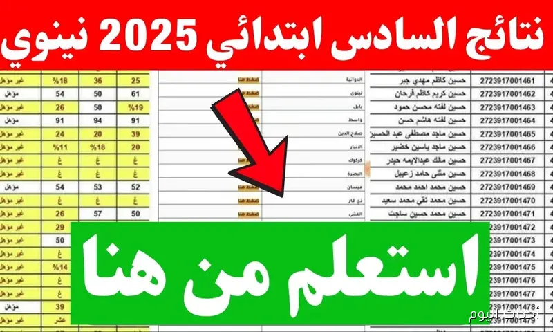 “استعلم الآن”.. ظهور نتائج السادس الابتدائي 2025 دور ثاني في عدد من المحافظات رسميًا